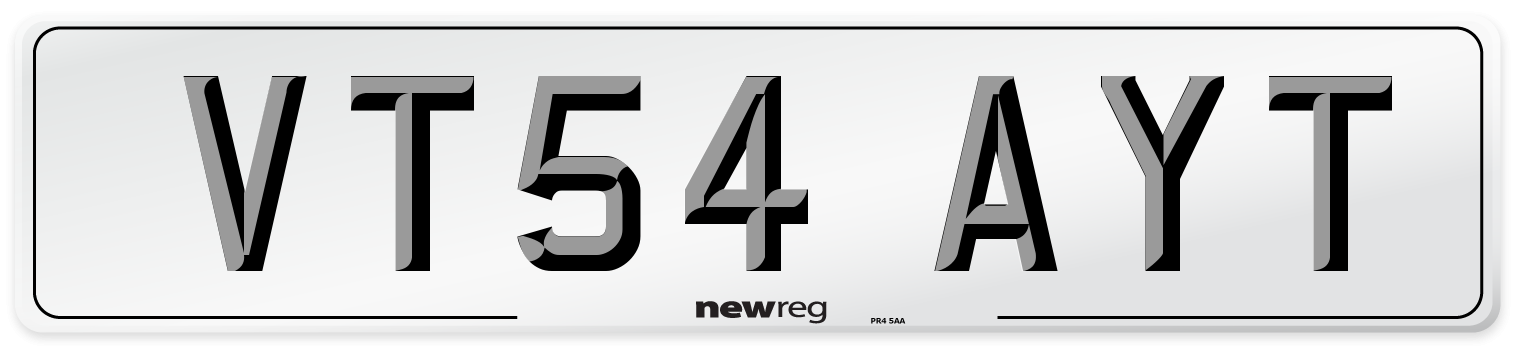 VT54 AYT Number Plate from New Reg